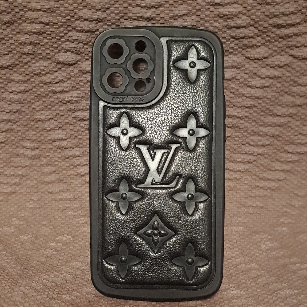 Black LV Leather iPhone Case